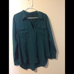 Green long sleeve blouse XL